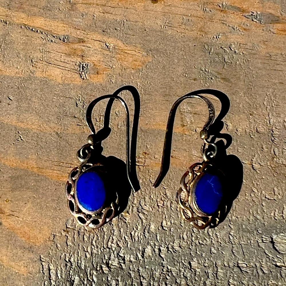 Silver & Blue Lapis Earrings